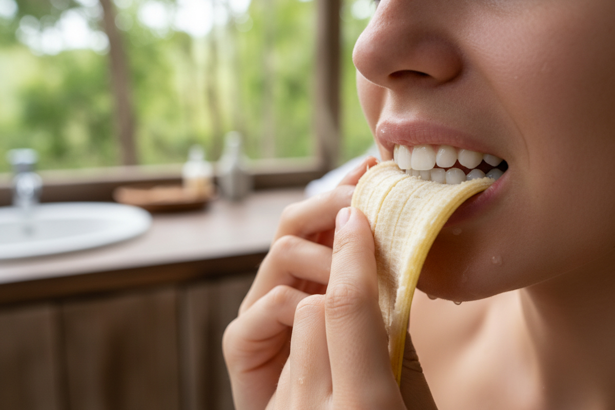 concha de platano Cosmodent Candelaria - Clínica Dental en Tenerife | ¿Blanquear los dientes en casa? La verdad sobre el carbón activado y la cáscara de plátano